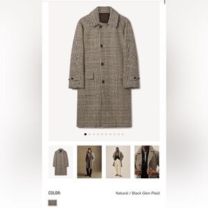 Buck Mason Black and Cream Trench Coat